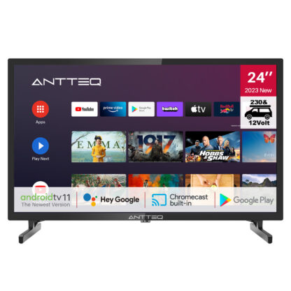 Antteq AG24N1C - Android Smart TV - 24 inch - met 12V (volt) autoadapter (type A)